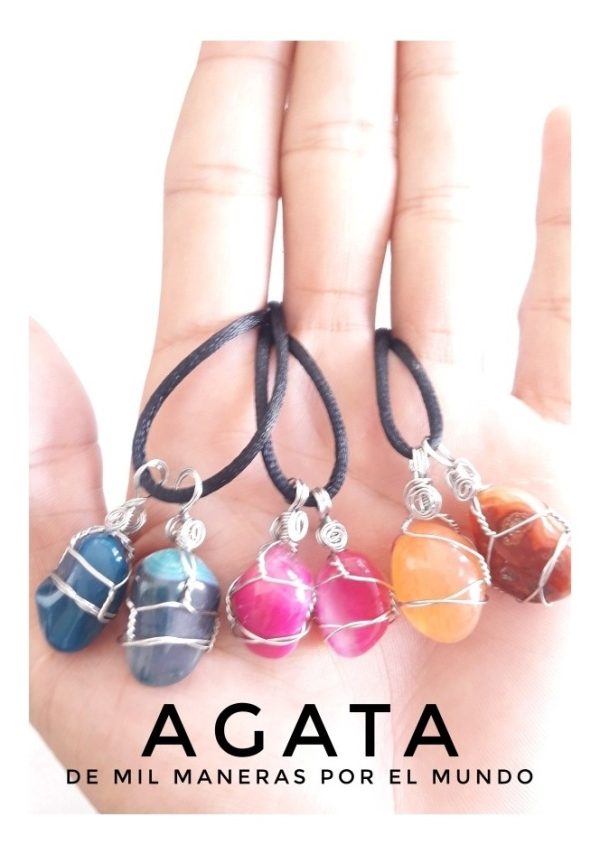 COLLAR ACERO - ÁGATA - Equilibrio Emocional - Imagen 2