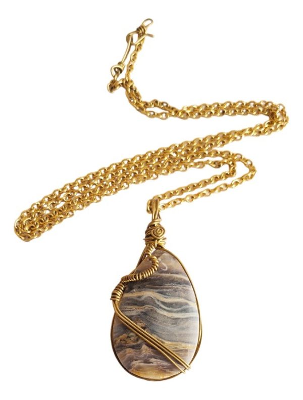 Fluorita Arcoiris Collar Con Piedra Natural, Regulable.