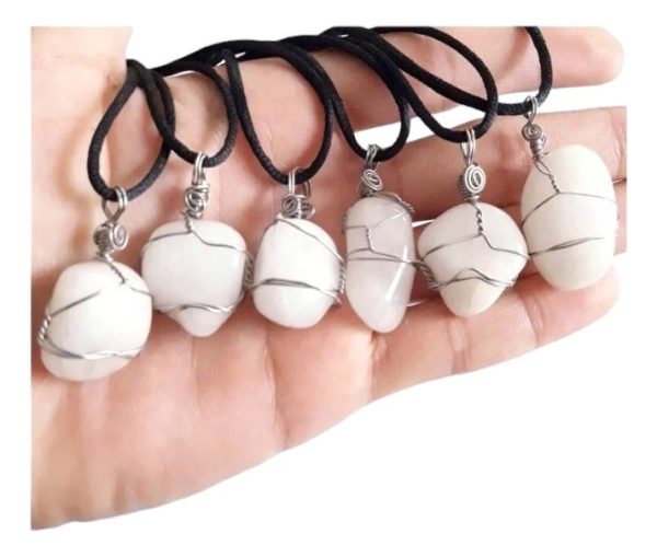 COLLAR ACERO - CUARZO BLANCO - Ansiedad y Estrés - Imagen 2