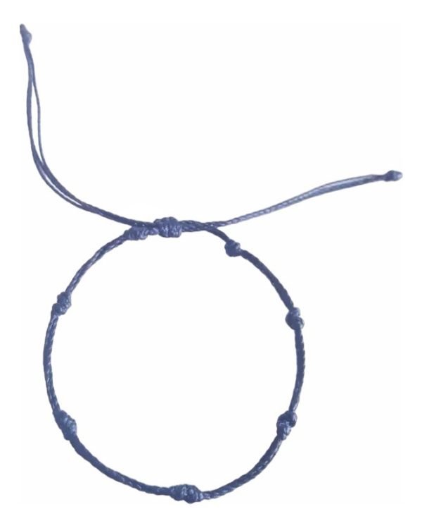 3 Pulsera 7 Nudos. Hilo Negro Macramé. Protección. Regulable