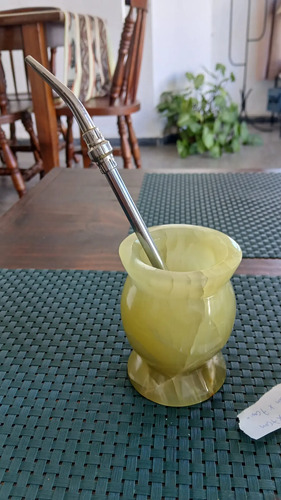 Mate De Piedra Natural Ónix Verde. Diseños Únicos . - Imagen 2