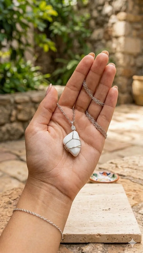 Dije Piedra Natural Pulida + Cadena De Acero. 12 Modelos - Imagen 2