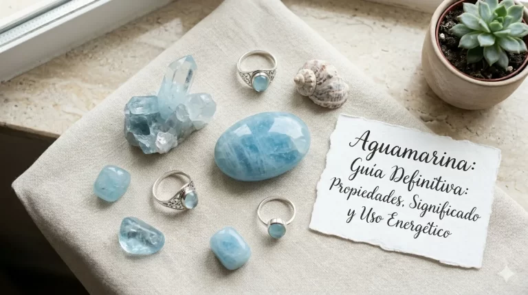 Cristales de aguamarina natural y joyería mística artesanal - De Mil Maneras