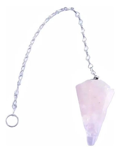 Péndulo Cuarzo Rosa Piedra Natural. Relajación Amor