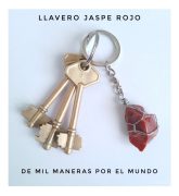 Llavero jaspe rojo piedra natural tranquilidad y plenitud